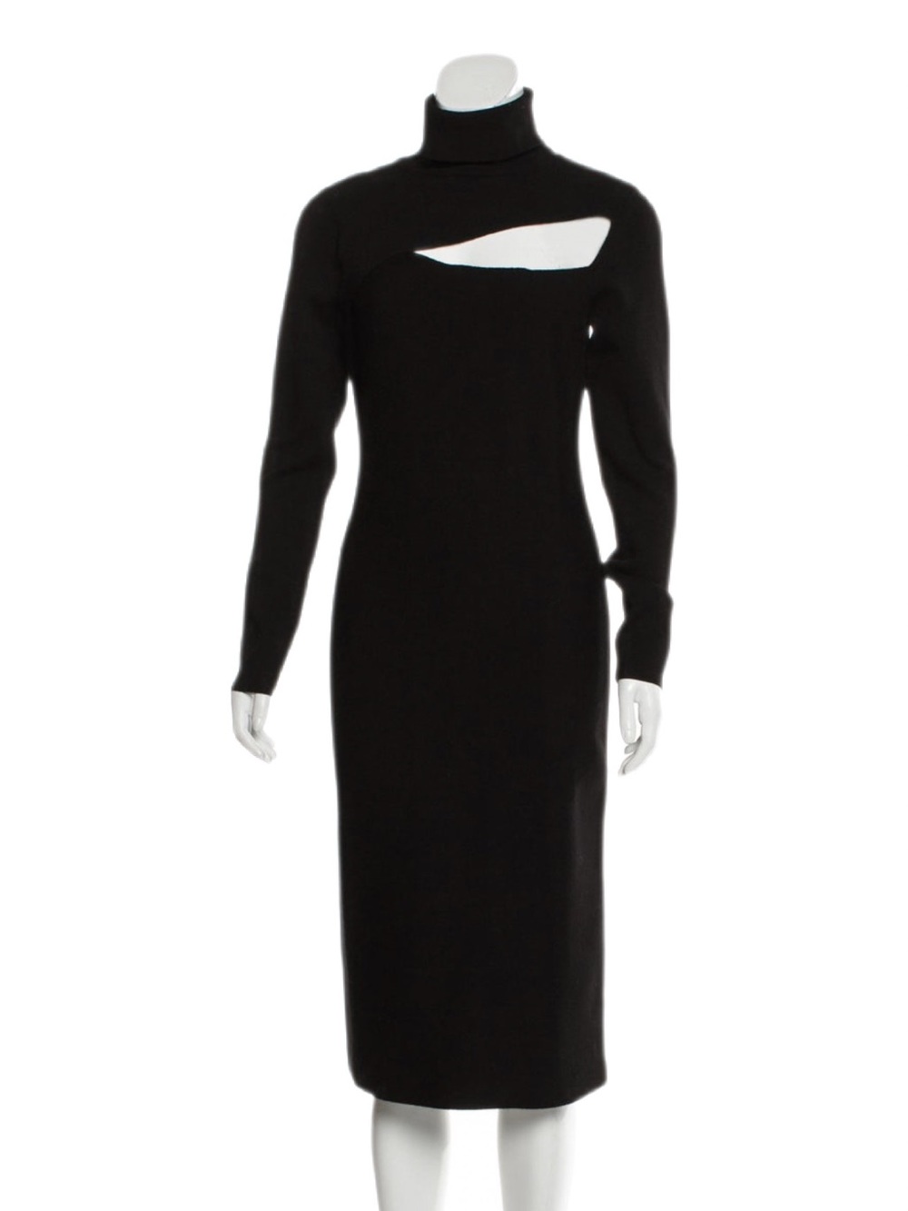 A.L.C. Black Cutout Turtleneck Midi Sheath Dress Size M - Picture 2 of 6